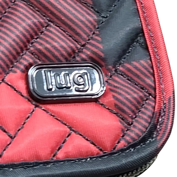 Lug Sleeper Foldable Brush Holder Quilted Buffalo Check Red & Black - Picture 8 of 9